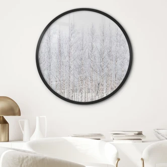 Poster Birkenwald im Winter - EMELIEmaria - Rund 