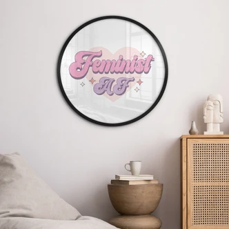 Poster Feminist AF Roze Hart - Rond 