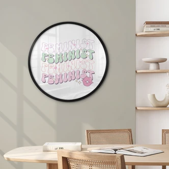 Poster Feministische Kus Mond Pop Art - Rond 