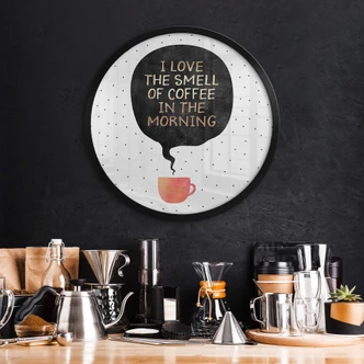 Poster Fredriksson - I love the smell of coffee in the morning - Rund 