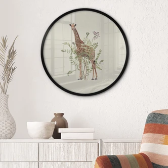 Poster Florale Giraffe - Frida Floral Studio - Rund 