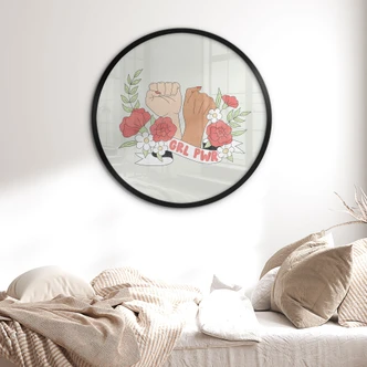 Poster Girl Power Bloemen Verklaring - Rond 