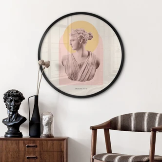 Poster Statue der Göttin Artemis - Grace Digital Art - Rund 