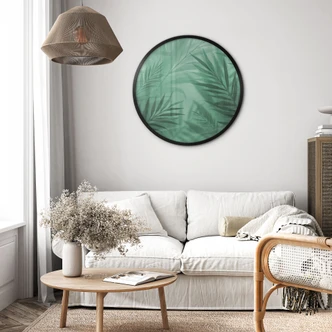 Poster met groene palmbladeren - Rond 