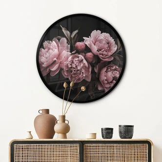 Poster Pfingstrose rosé - Haase - Rund 