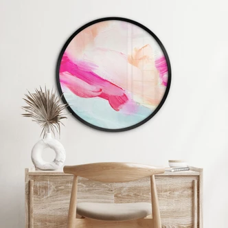 Plakat Penselstrøg i pink og turkis - Haniff 