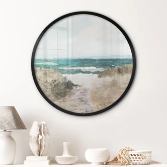 Poster Dünenweg zum Strand - Rund - Hobday 
