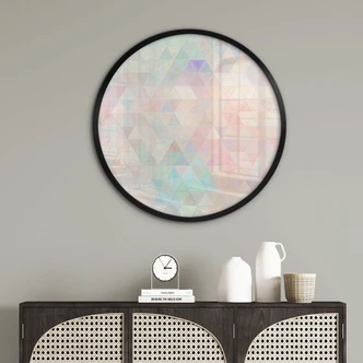 Póster Triángulos de mosaico de colores - Jaszke - Redondo 