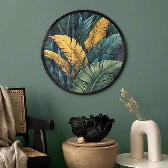 Poster Bunte Palmenblätter - Jaszke - Rund 