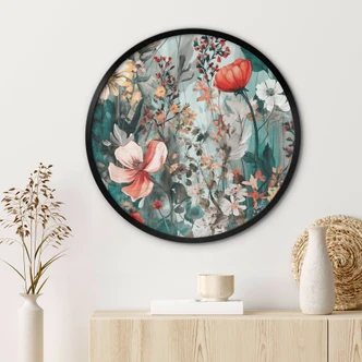 Póster Pradera de primavera con flores - Redondo - Jaszke 