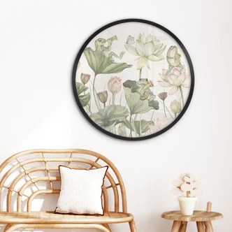 Póster rana orquesta sobre nenúfares - Kikki Belle - Redondo 