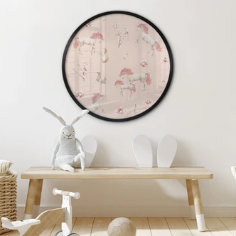 Enchanted unicorns with cherry blossoms poster - Kikki Belle - Round 