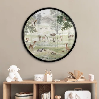 Barnposter Kikki Belle - Forest fun - Rund Barnposter Kikki Belle - Forest fun - Rund