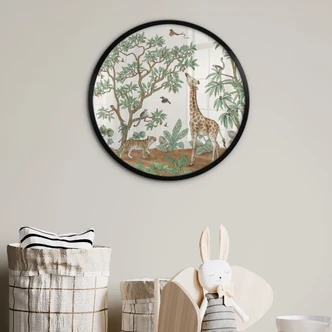 Poster Wimmelbild Dschungeltiere - Kikki Belle - Rund 