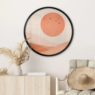 Plakat Harmonisk landskab orange - Kubistika Plakat Harmonisk landskab orange - Kubistika