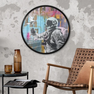 Poster Astronaut met duif - Kuryliuk - Rond 