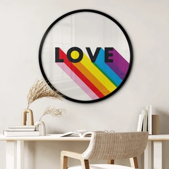 Poster LGBTQIA+ Love Regenbogen - Rund 