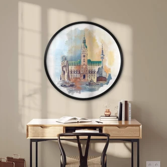 Poster Hamburg - Rund - Love your City 