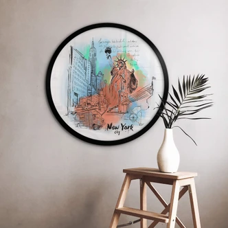 Poster rond Love your City - New York Statue de la Liberté 