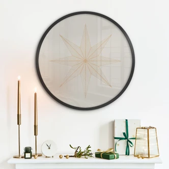 Poster Geometrische gouden ster - Magnusson - Rond Poster Geometrische gouden ster - Magnusson - Rond