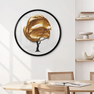 Poster boom met gouden 3D kroon - Mielu - Rond 