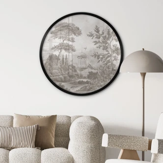 Poster Landschaft mit Gartenlandschaft in Beige - Ms Tiff - Rund 