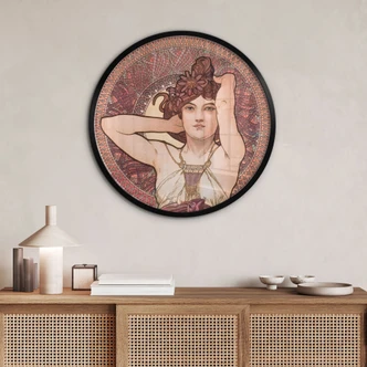 Poster Mucha - Pietre preziose: Ametista - Tonda 