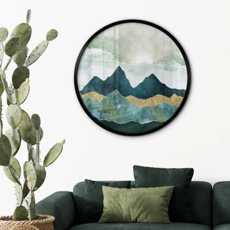 Poster Frau mit orangefarbener Decke - Müller - Rund 