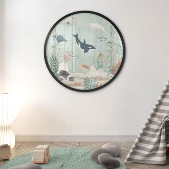 Poster marina djur djupt nere i havet - Oliver Robins - Round 
