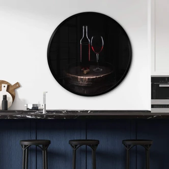 Poster Perfoncio - Rotwein für Genießer - Rund Poster Perfoncio - Rotwein für Genießer - Rund