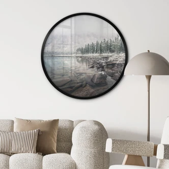 Poster Winterwald am See - Rostovskiy - Rund 