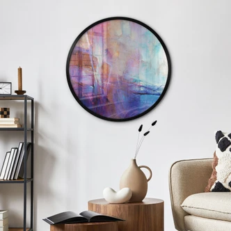 Póster Costa abstracta en morado - Schmucker - Redondo 