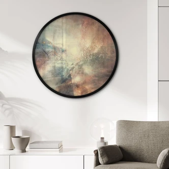 Póster Niebla abstracta en luz dorada - Schmucker - Redondo 