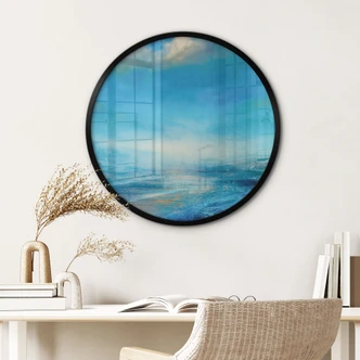 Póster Extensión infinita en azul - Schmucker - Redondo 