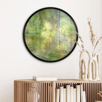 Poster Farbenspiel aus Goldgrün - Schmucker - Rund Poster Farbenspiel aus Goldgrün - Schmucker - Rund