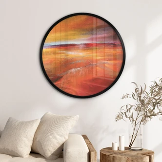 Póster Paisaje otoñal a la luz del atardecer - Schmucker - Redondo 