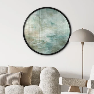 Poster Salbeigrünes Nebellicht - Schmucker - Rund 