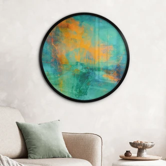 Póster Turquesa aurora boreal - Schmucker - Redondo 