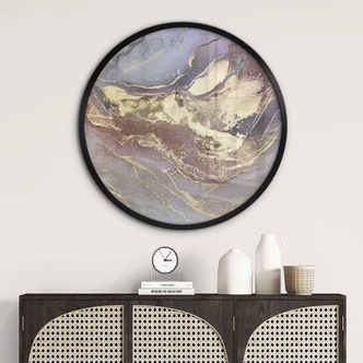 Poster Edele structuren in goud en paars - Shelest - Rond 