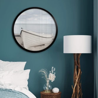 Poster Boot am Strand - Rund 