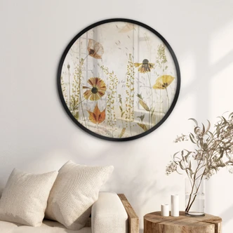 Poster Fleurs sauvages des prés au soleil - Talen - Rond 