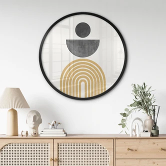 Poster Abstract composition with circle and semi-circle - The Miuus Studio 