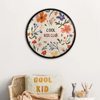 Poster für Kinder - Cool Kids Club Bunte Blumen - Treechild - Rund 