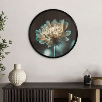 Poster met stralend bloemenhart - Treechild - Rond 