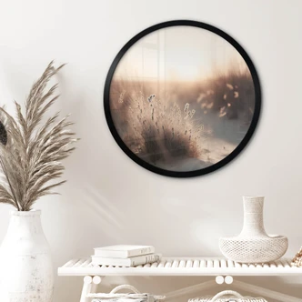 Poster Treechild - Sonnenuntergang über den Dünen - Rund 