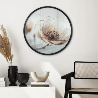 Poster gedroogde bloesem beige natuur poëzie - Treechild - Rond 