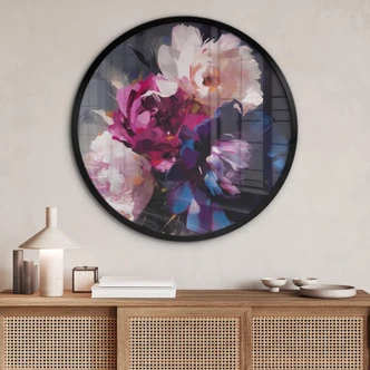 Poster Treechild - Vintage Blumenarrangement - Rund 