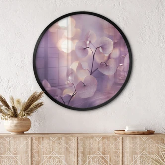 Poster Delicate orchidee in paars - Treechild - Rond 