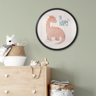 Poster Dino Be Happy - Brachiosaurus - Tunaboylu - Rund 