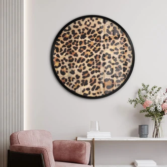 Poster Wilder Leopard - Animal Print - Tunaboylu - Rund 